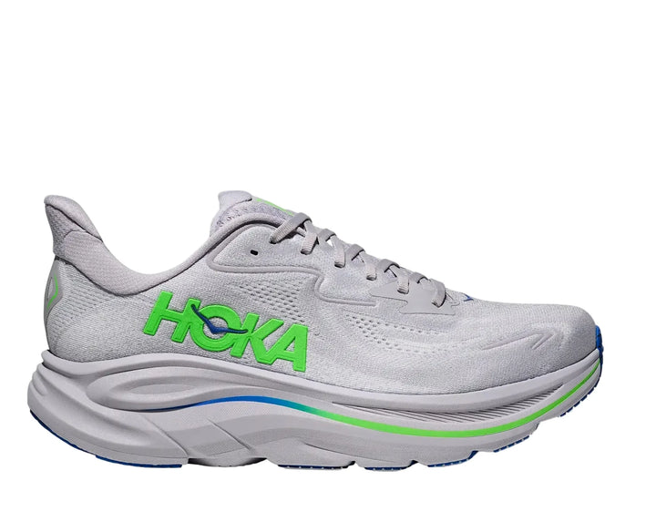 HOKA Clifton 10 Ash Grey Neon Green Homme
