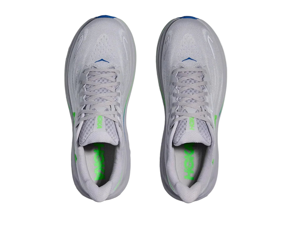 HOKA Clifton 10 Ash Grey Neon Green Homme