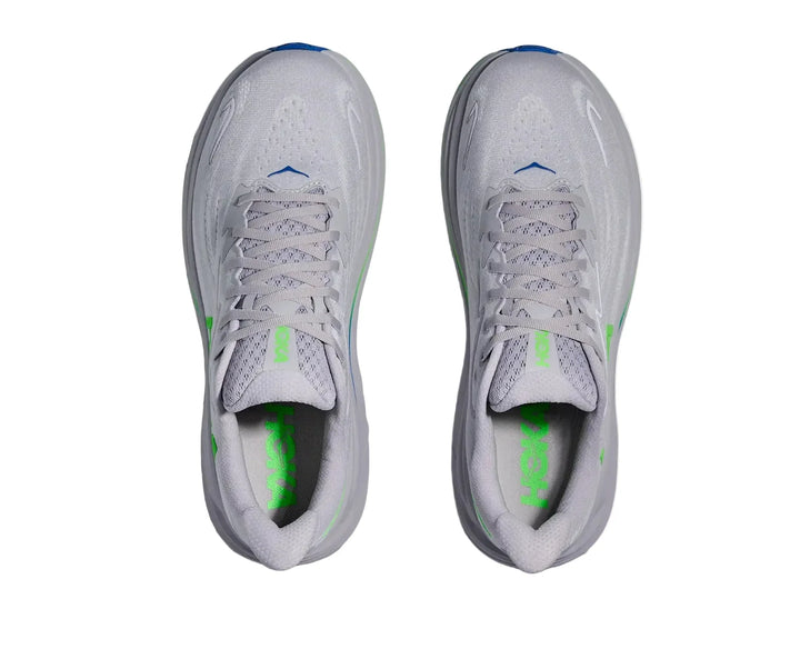 HOKA Clifton 10 Ash Grey Neon Green Homme