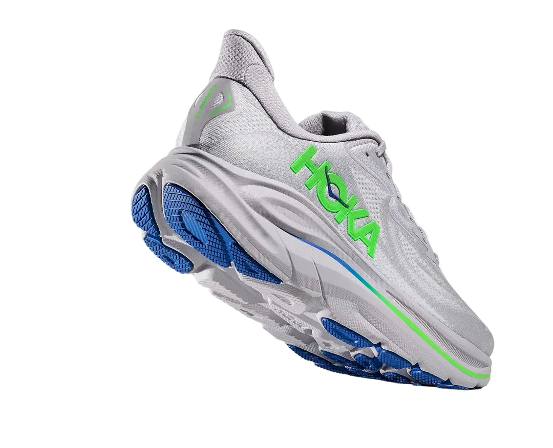 HOKA Clifton 10 Ash Grey Neon Green Homme