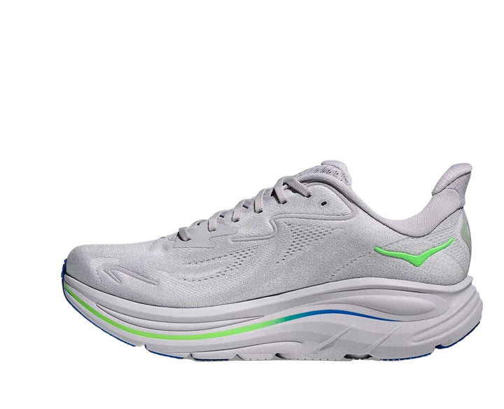 HOKA Clifton 10 Ash Grey Neon Green Homme