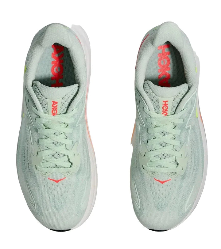 HOKA Clifton 10 Sea Glass Neon Flame Femme