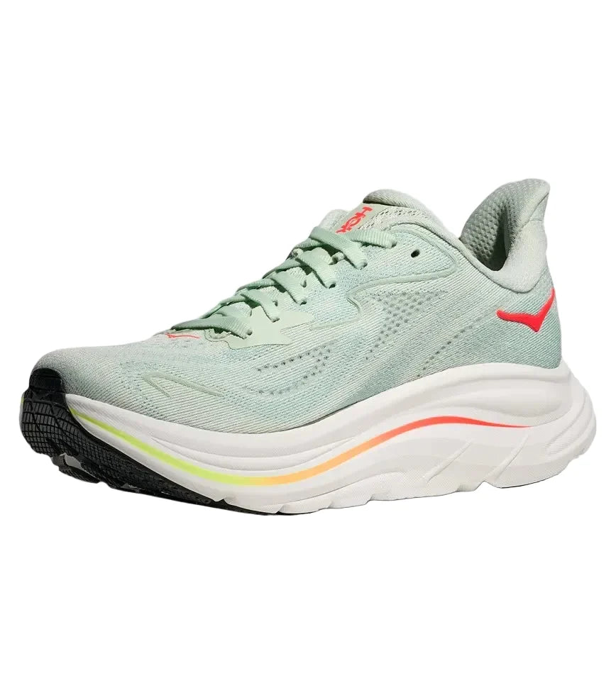 HOKA Clifton 10 Sea Glass Neon Flame Femme