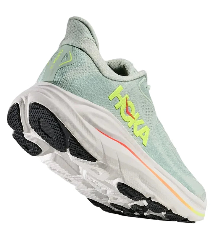 HOKA Clifton 10 Sea Glass Neon Flame Femme