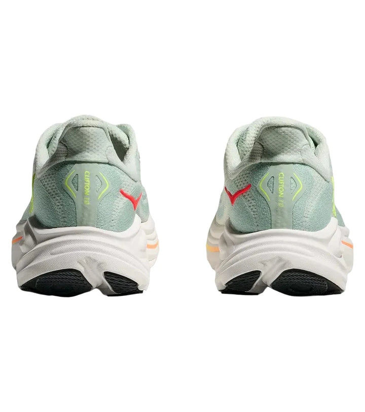HOKA Clifton 10 Sea Glass Neon Flame Femme
