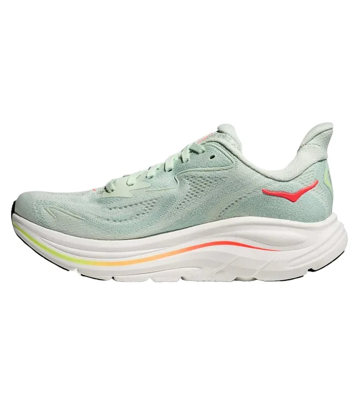 HOKA Clifton 10 Sea Glass Neon Flame Femme