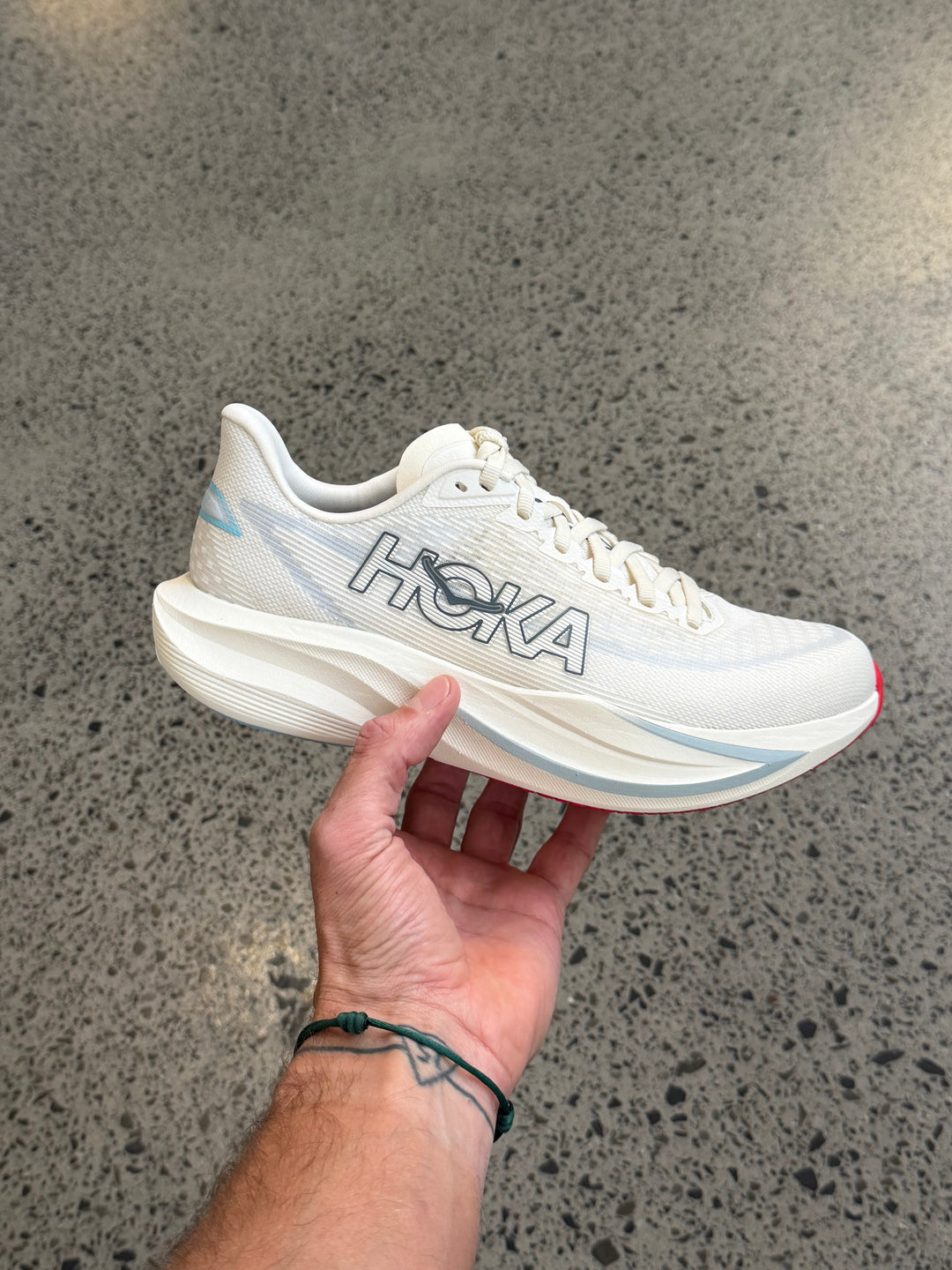 HOKA Mach 7 Alabaster Soaring Blue Femme
