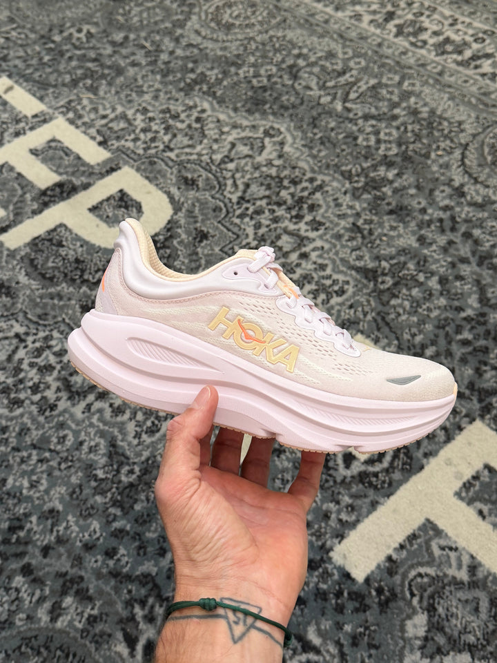 HOKA Bondi 9 Lilac Cream Tangerine Glow Femme