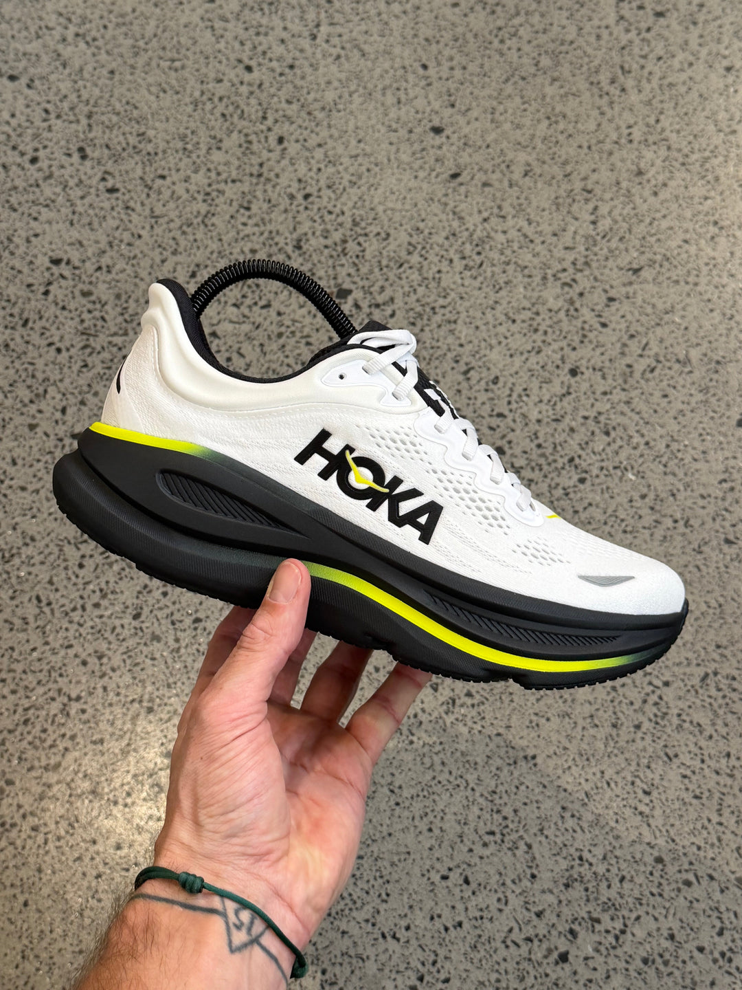 HOKA Bondi 9 White Citrus Homme