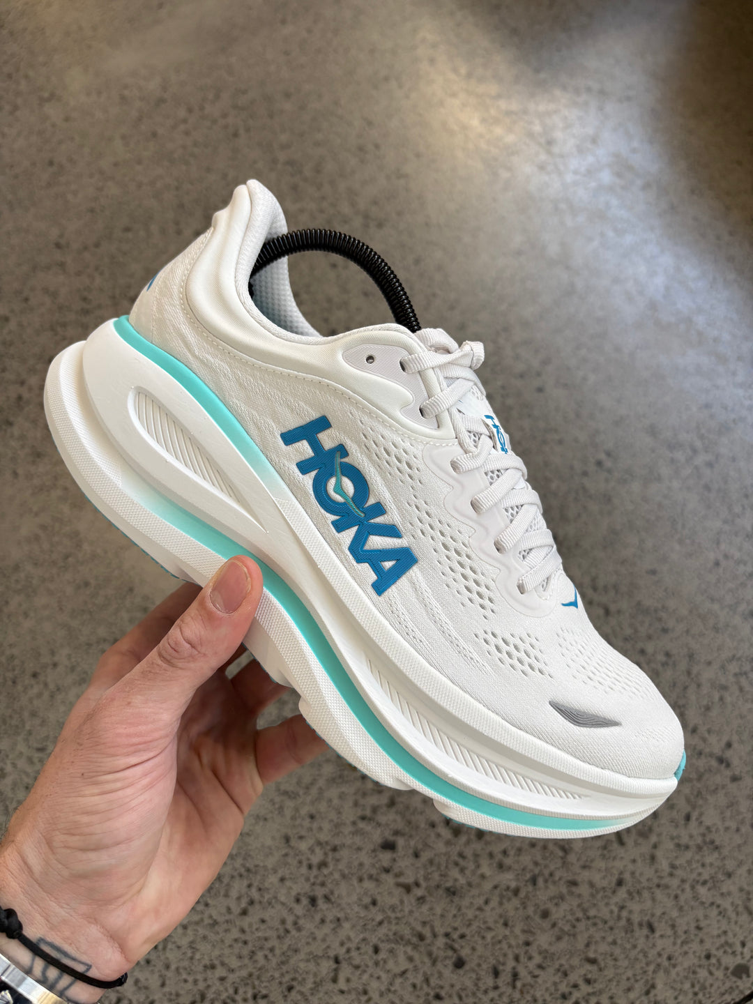 Hoka Bondi 9 White Hoka Blue Homme