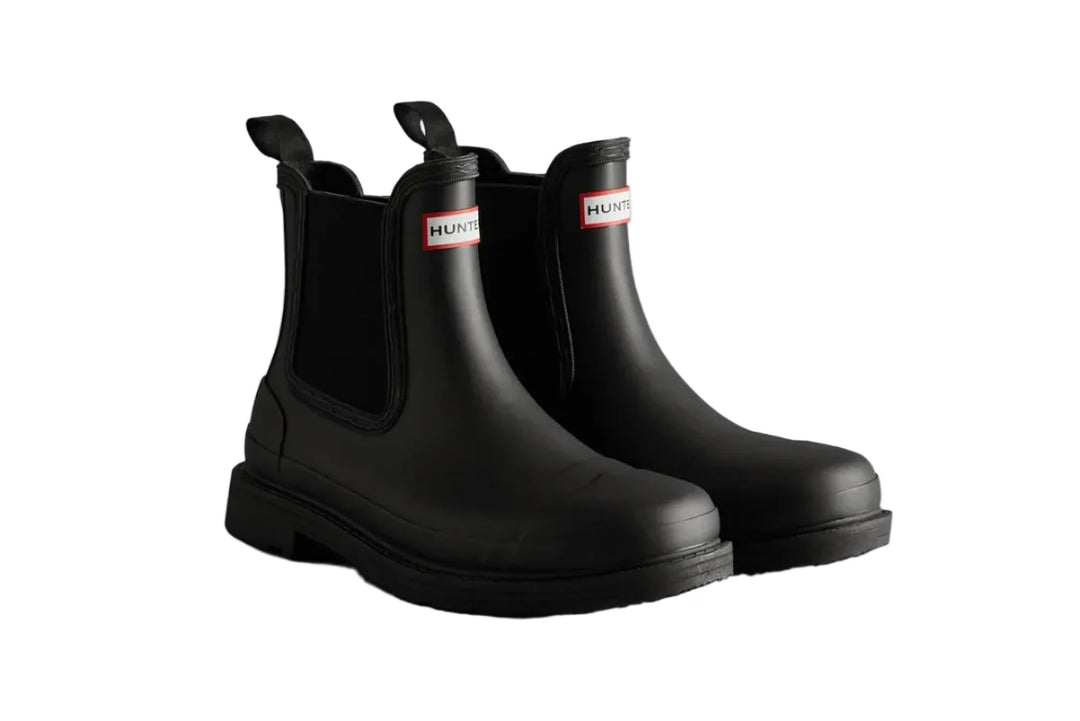 Hunter Chelsea Commando Boot Black Femme