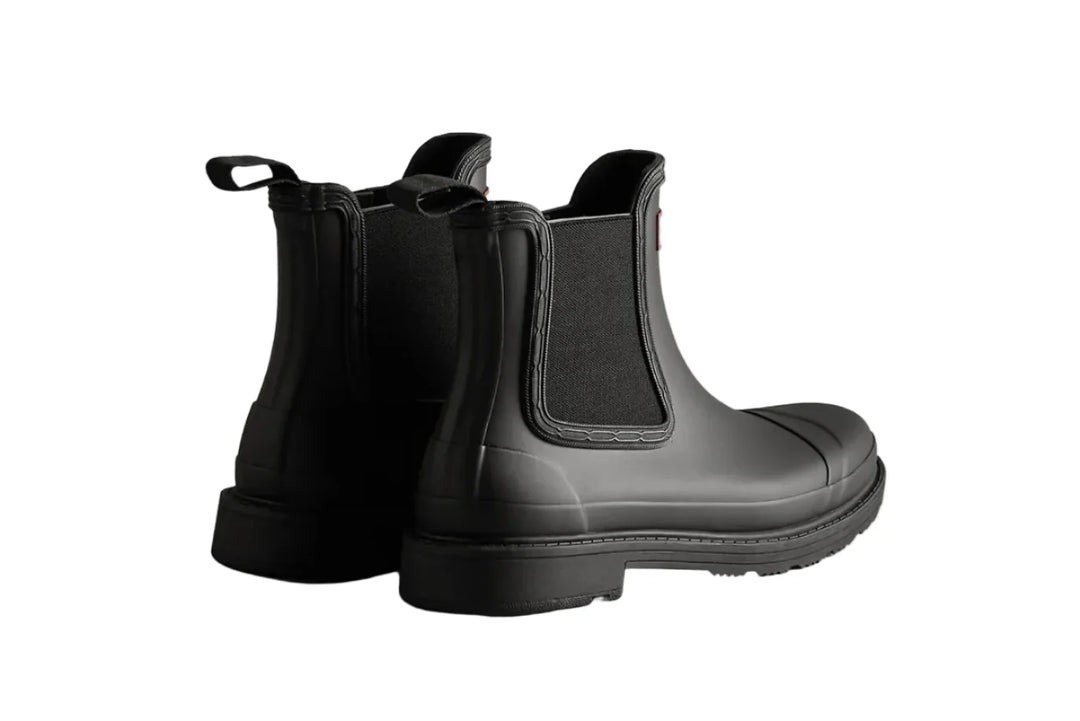 Hunter Chelsea Commando Boot Black Femme