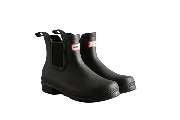 Hunter Originals Chelsea Tri Colour Logo Boot Black Femme