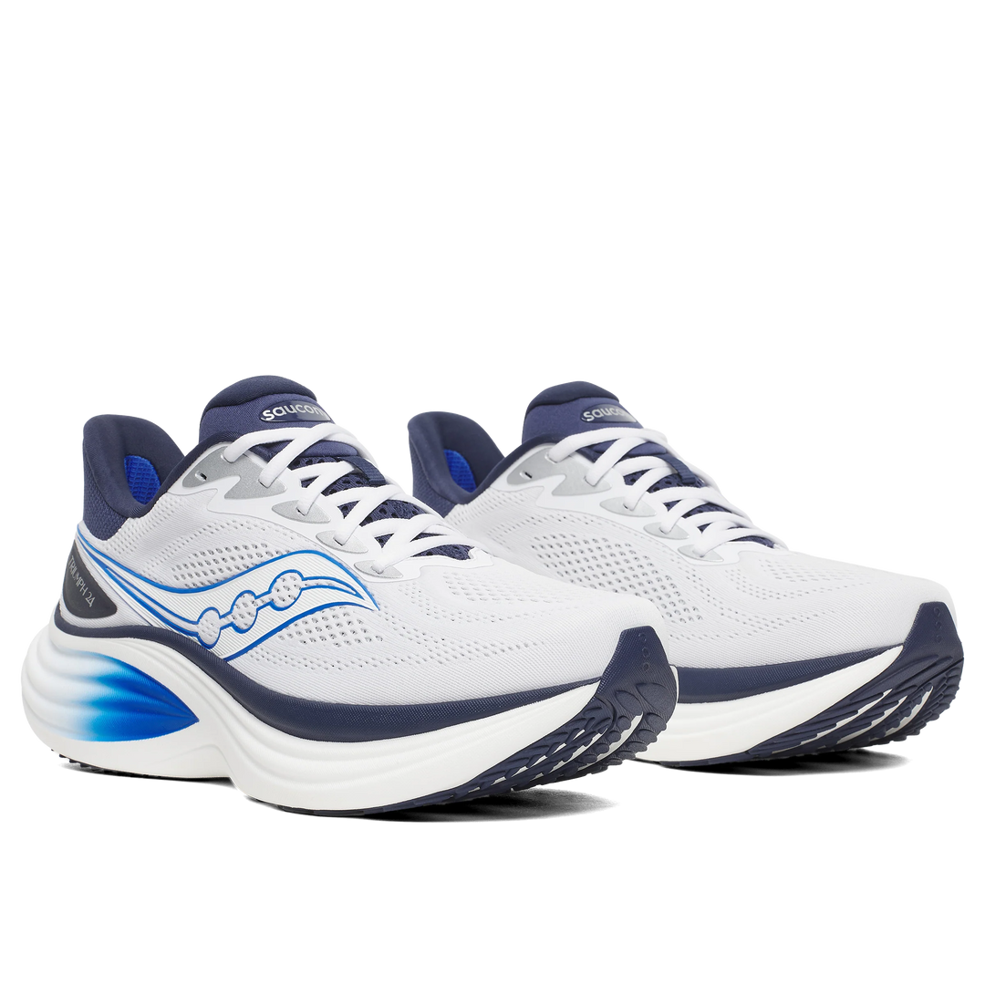 Saucony Triumph 24 White Naval Homme