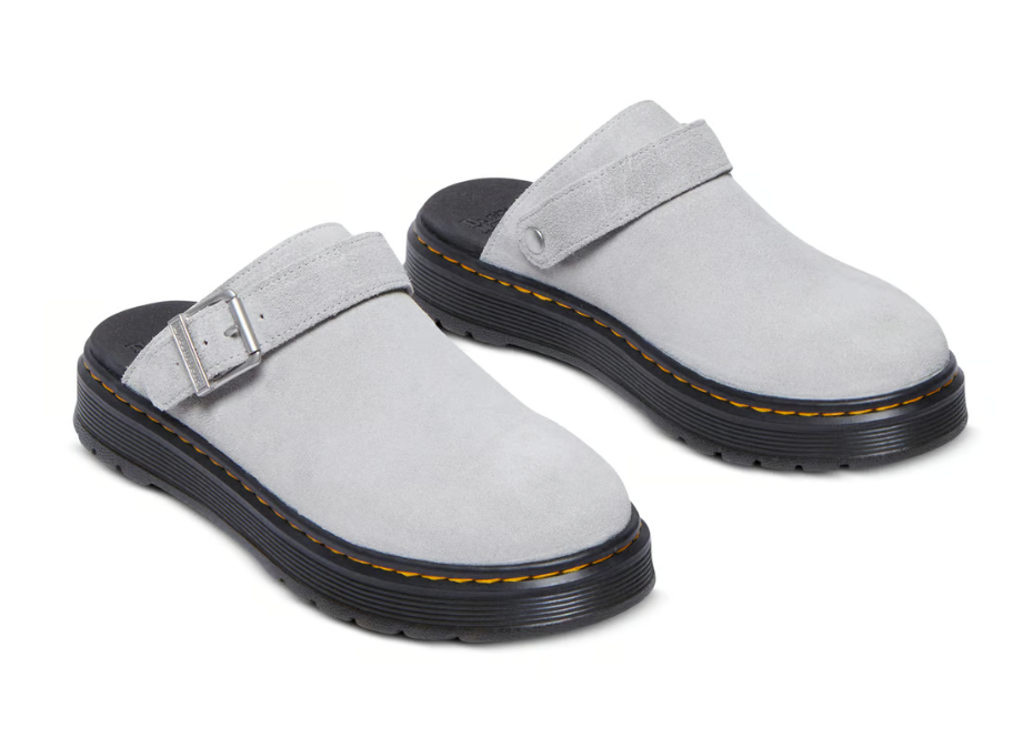 Dr. Martens Brookline Mule Mist Grey Bronx Suede