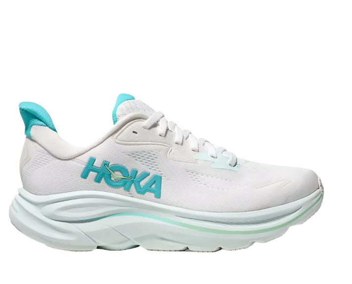 Hoka Clifton 10 White Cielo Blue Femme