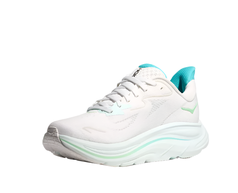 Hoka Clifton 10 White Cielo Blue Femme