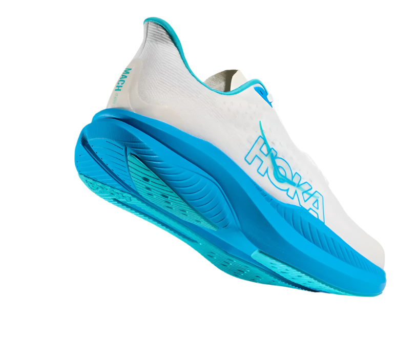 Hoka Mach 6 White Skyward Blue Homme
