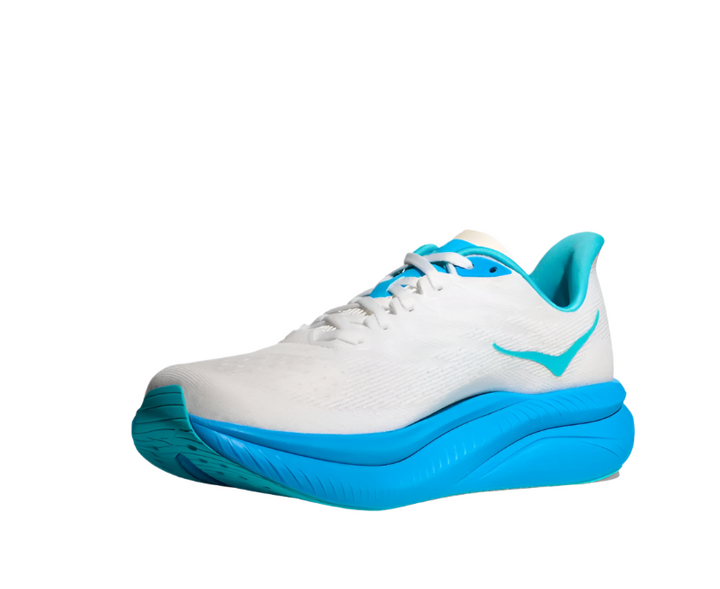 Hoka Mach 6 White Skyward Blue Homme