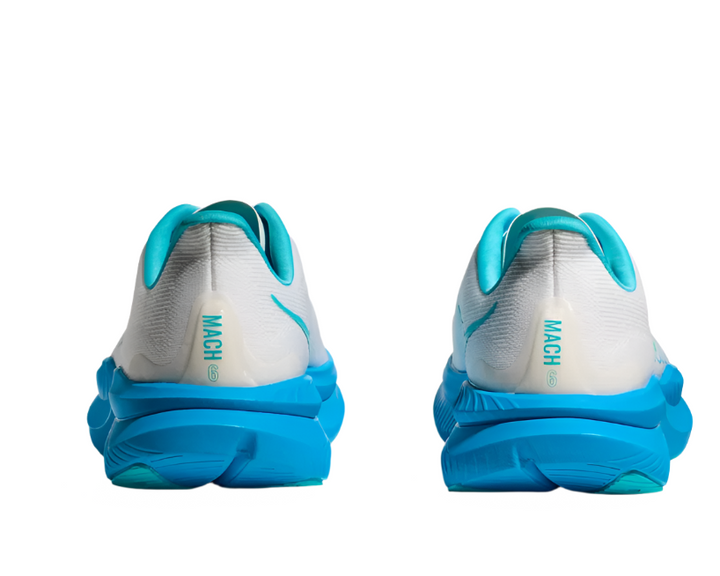 Hoka Mach 6 White Skyward Blue Homme