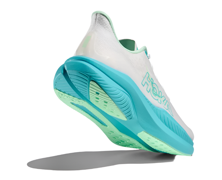 Hoka Mach 6 White Cielo Blue Femme
