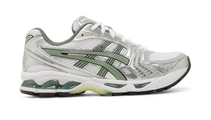 Asics Gel-Kayano 14 White Pure Silver Slate Grey Sage Homme