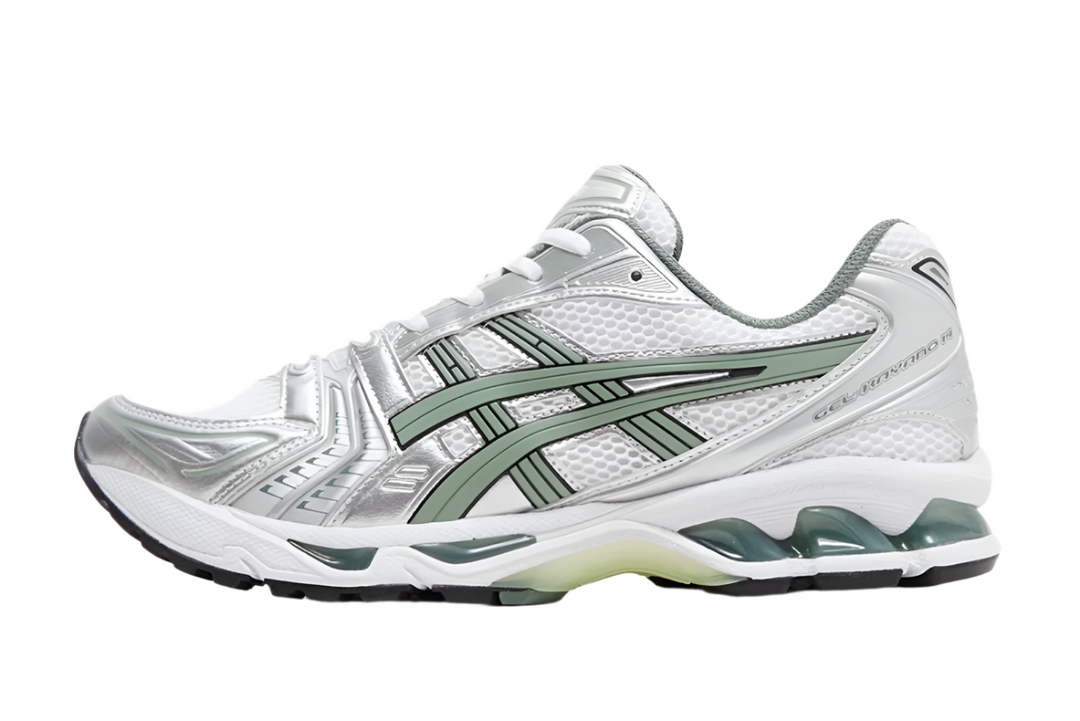 Asics Gel-Kayano 14 White Pure Silver Slate Grey Sage Homme