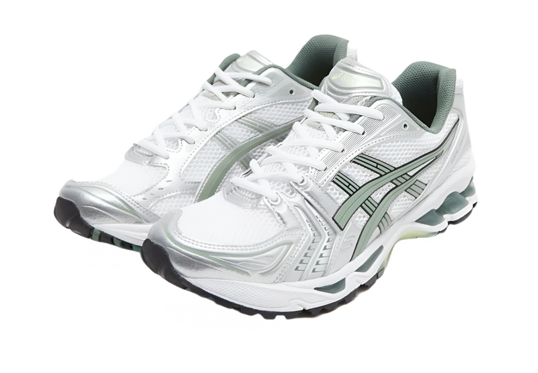 Asics Gel-Kayano 14 White Pure Silver Slate Grey Sage Homme