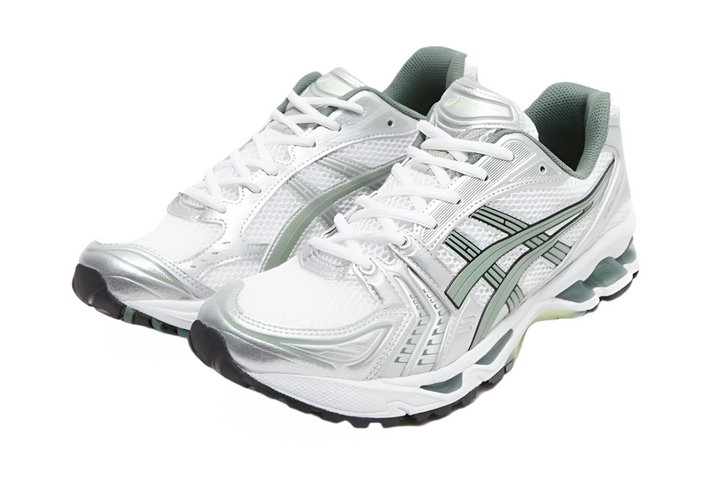 Asics Gel-Kayano 14 White Pure Silver Slate Grey Sage Homme