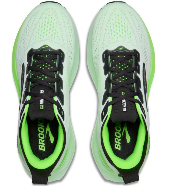 Brooks Glycerin 23 White Phantom Green Gecko Homme