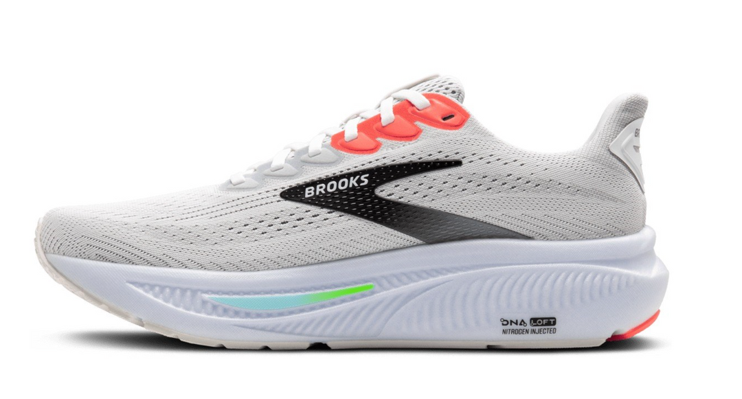 Brooks Ghost 17 White Pink Clay Gecko Homme