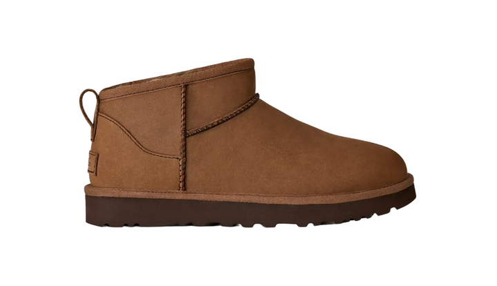 UGG Classic Ultra Mini Boot Nubuck Dark Chestnut Femme