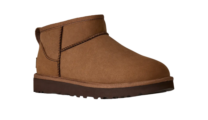 UGG Classic Ultra Mini Boot Nubuck Dark Chestnut Femme