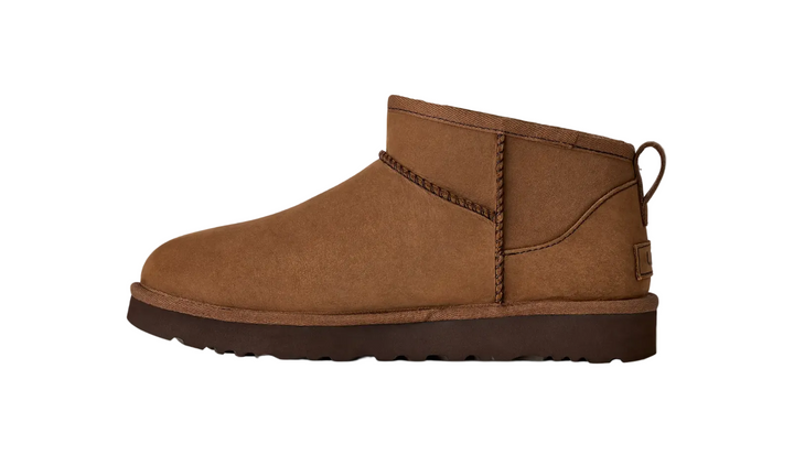UGG Classic Ultra Mini Boot Nubuck Dark Chestnut Femme