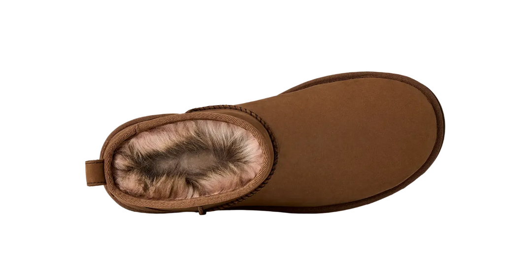 UGG Classic Ultra Mini Boot Nubuck Dark Chestnut Femme