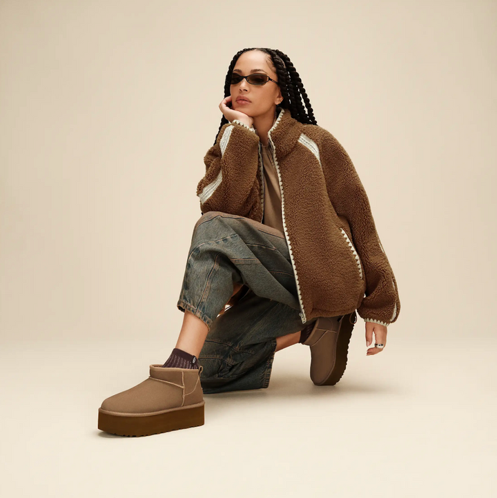 UGG Classic Ultra Mini Platform Light Bronze Femme