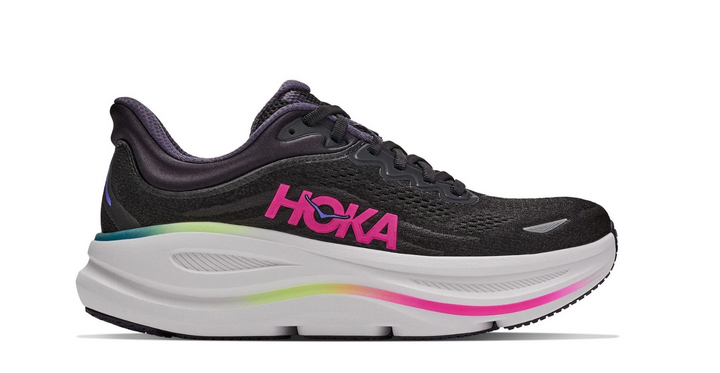 HOKA Bondi 9 Black Neon Dragonfruit Femme