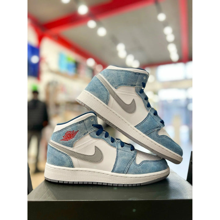 Nike Air Jordan 1 Mid SE French Blue GS Femme